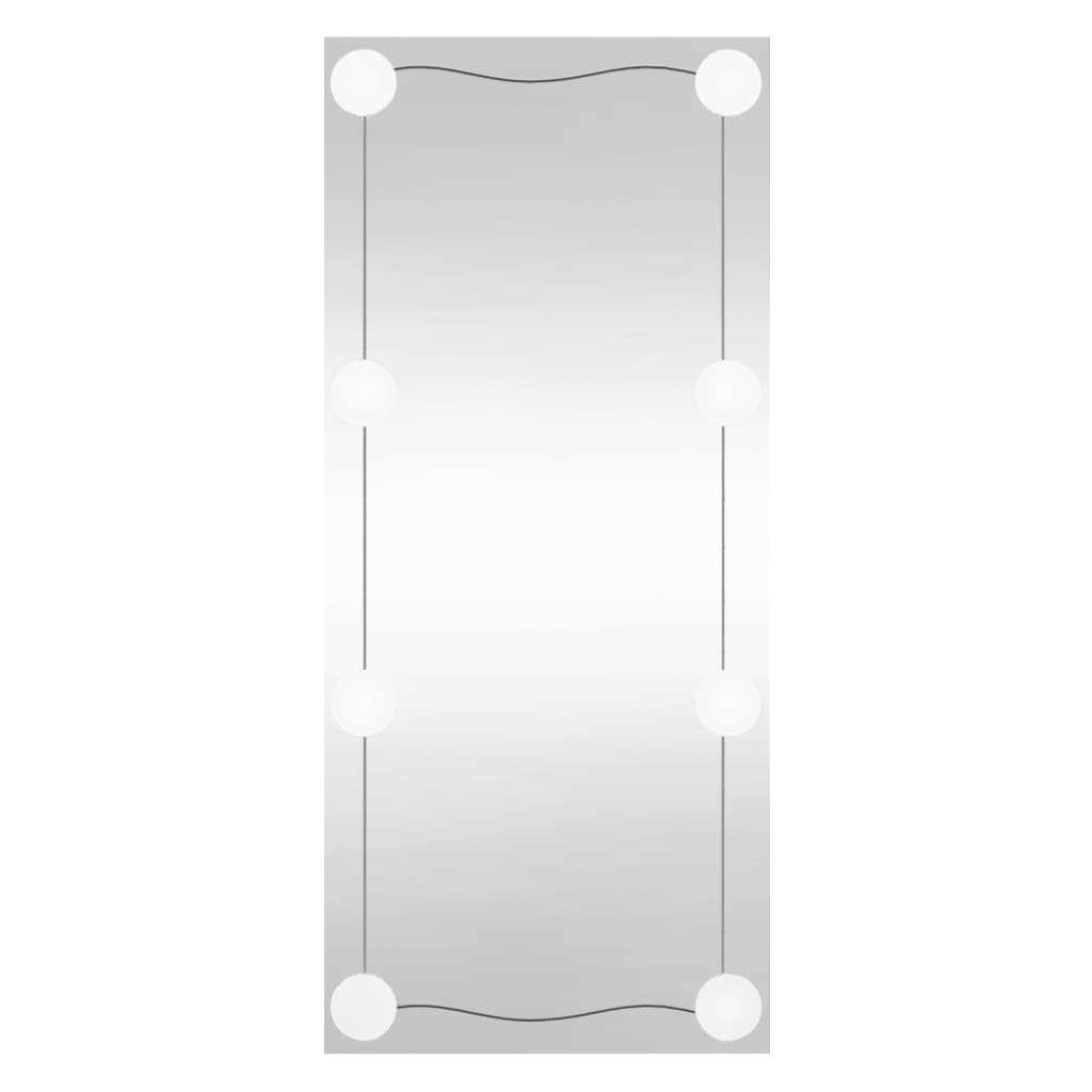 Wall Mirror with LED Lights 30x80 cm Glass Rectangle