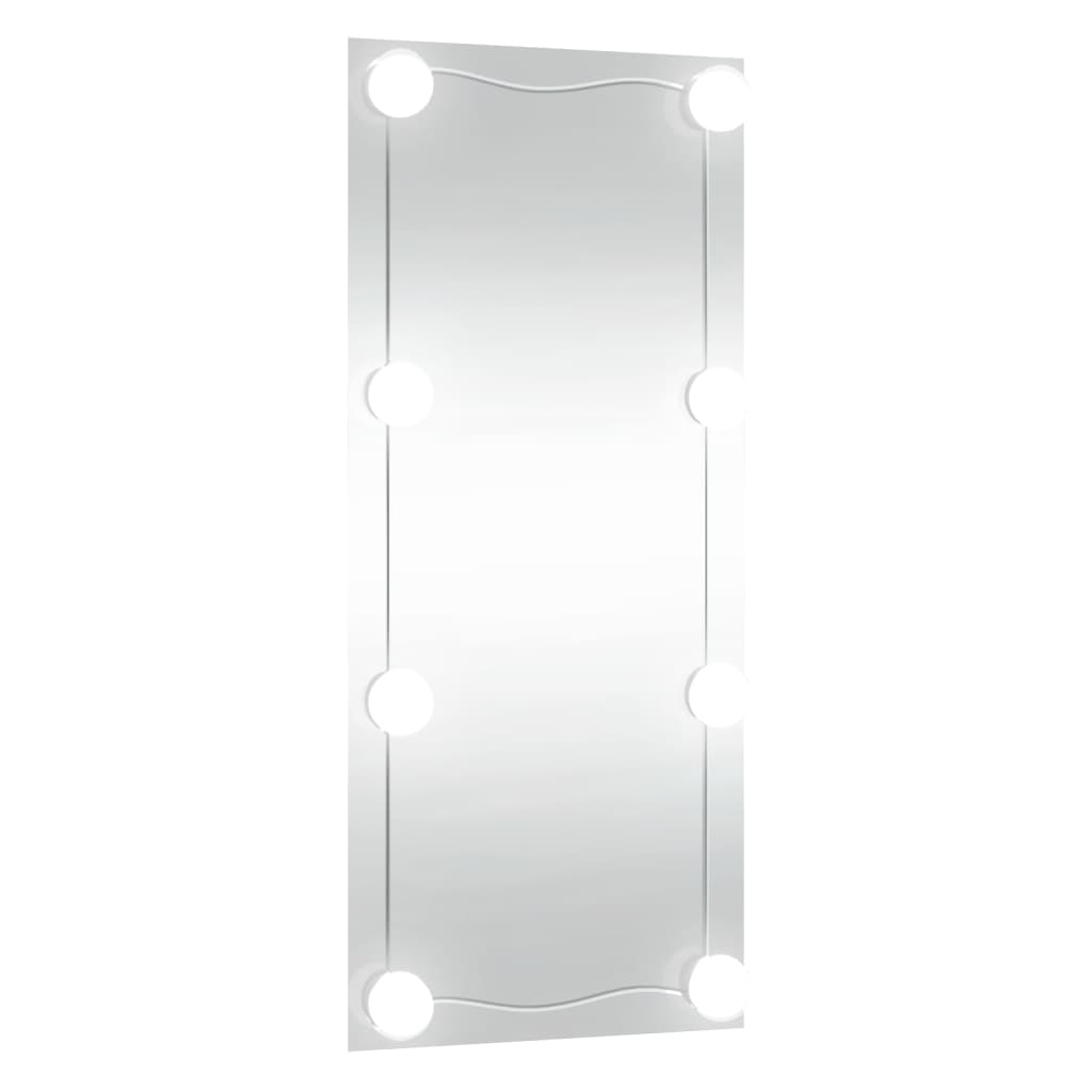 Wall Mirror with LED Lights 30x80 cm Glass Rectangle