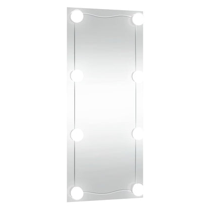 Wall Mirror with LED Lights 30x80 cm Glass Rectangle