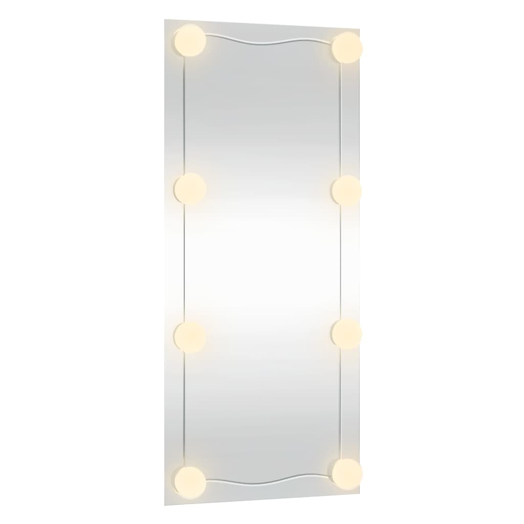 Wall Mirror with LED Lights 30x80 cm Glass Rectangle