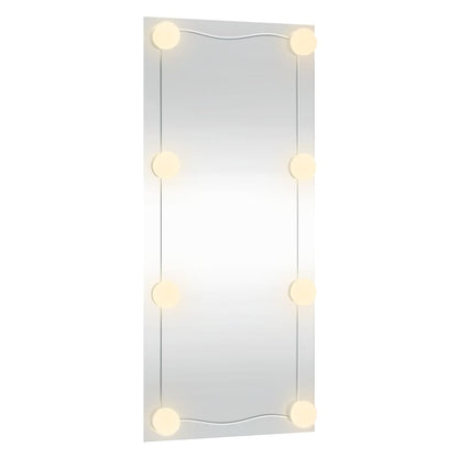 Wall Mirror with LED Lights 30x80 cm Glass Rectangle