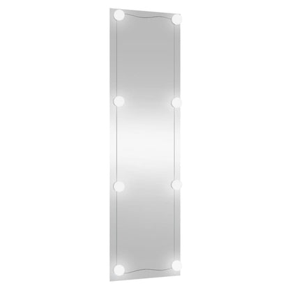 Wall Mirror with LED Lights 30x100 cm Glass Rectangle