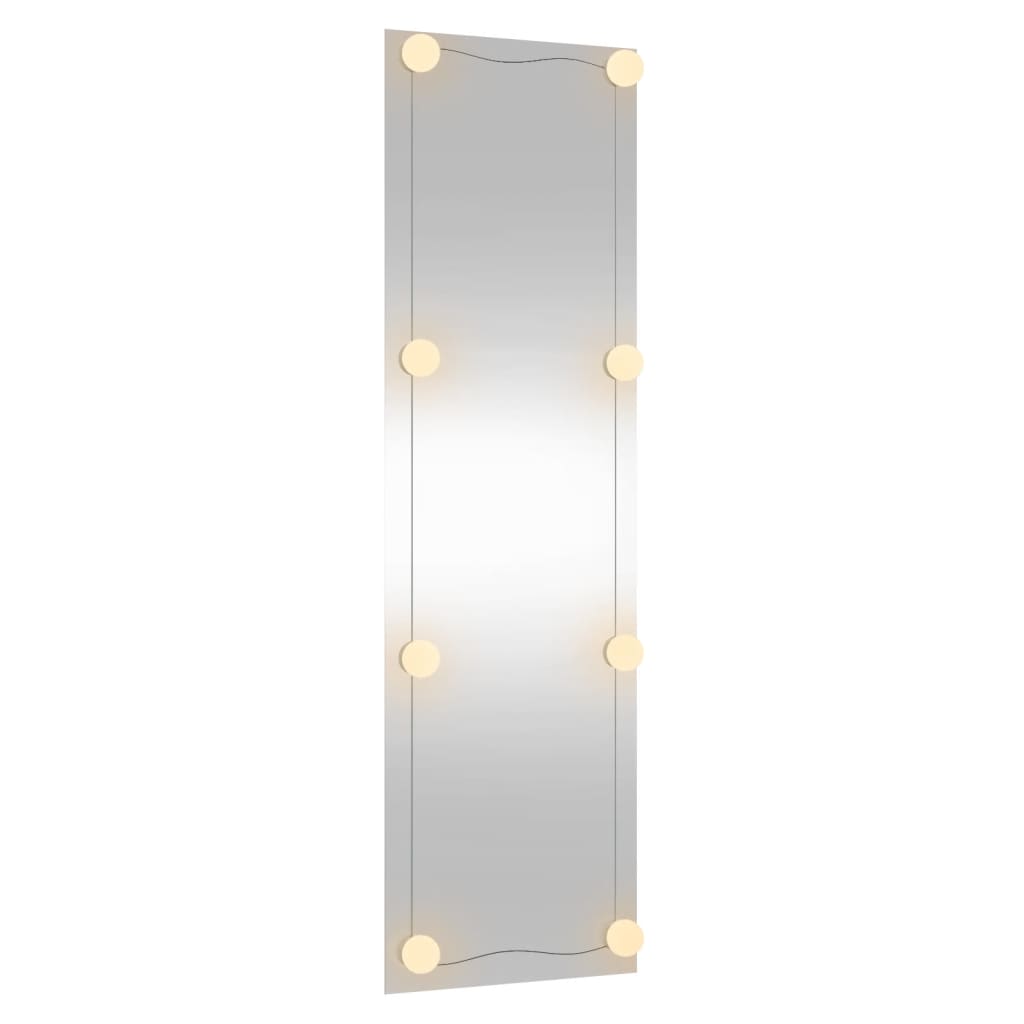 Wall Mirror with LED Lights 30x100 cm Glass Rectangle