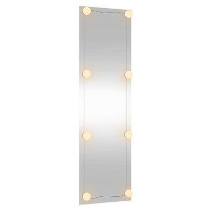 Wall Mirror with LED Lights 30x100 cm Glass Rectangle