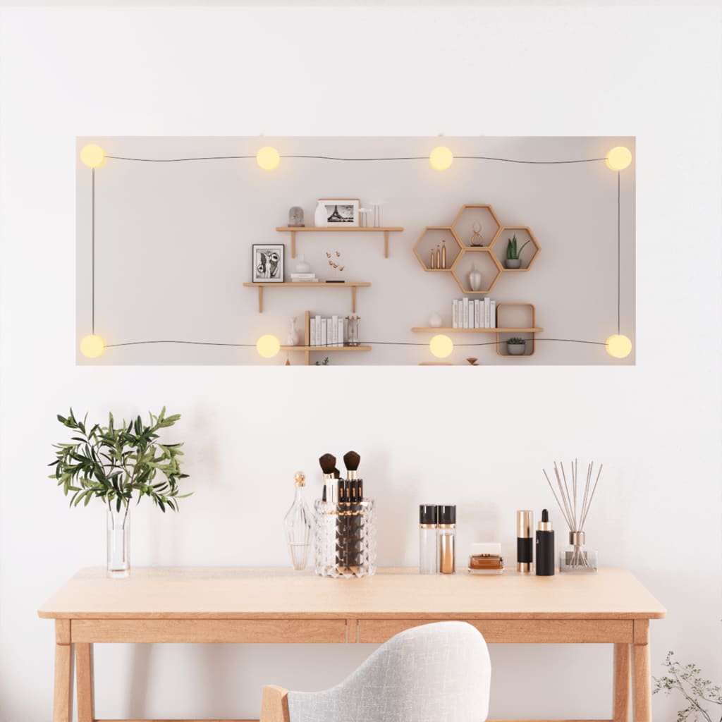 Wall Mirror with LED Lights 40x100 cm Glass Rectangle