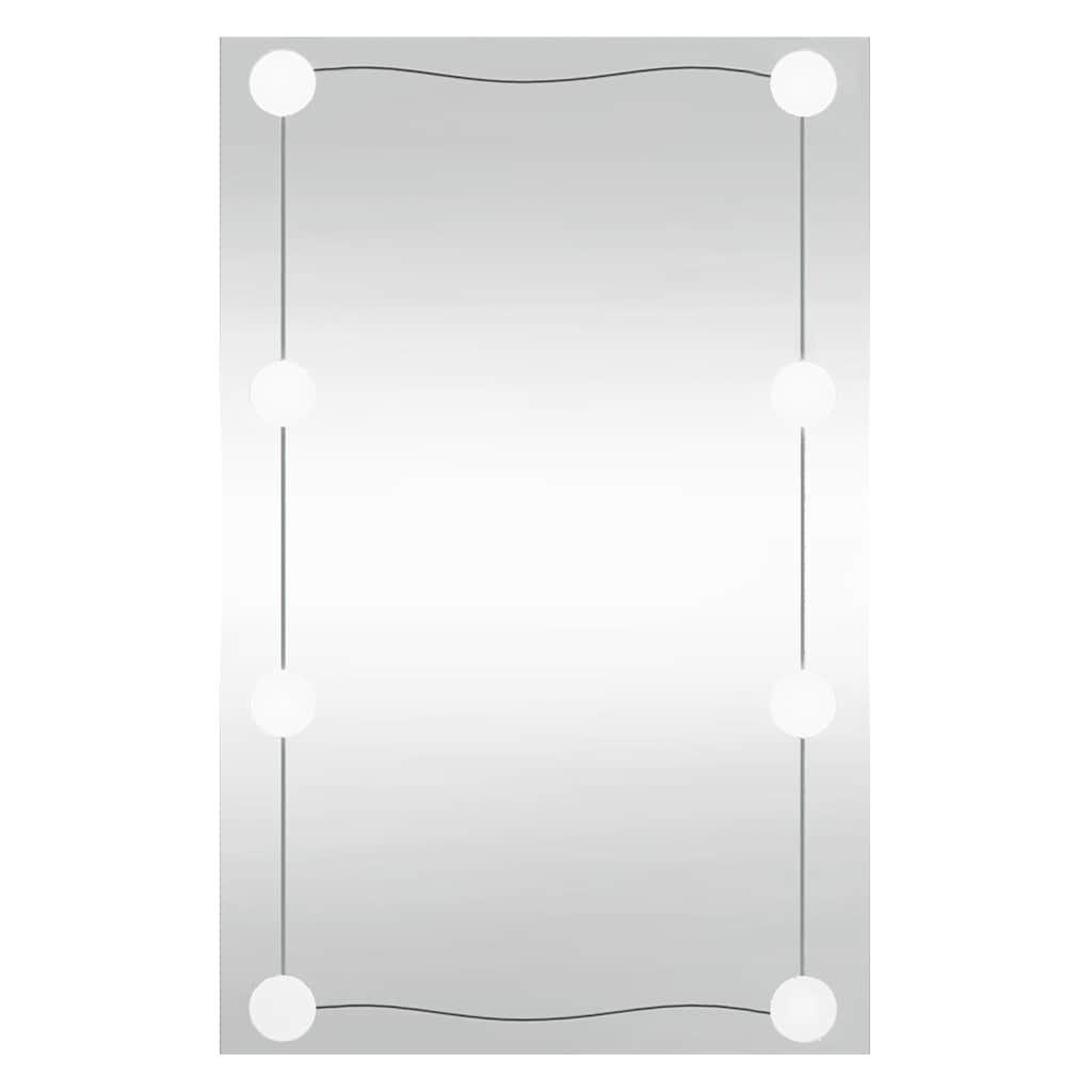 Wall Mirror with LED Lights 50x80 cm Glass Rectangle