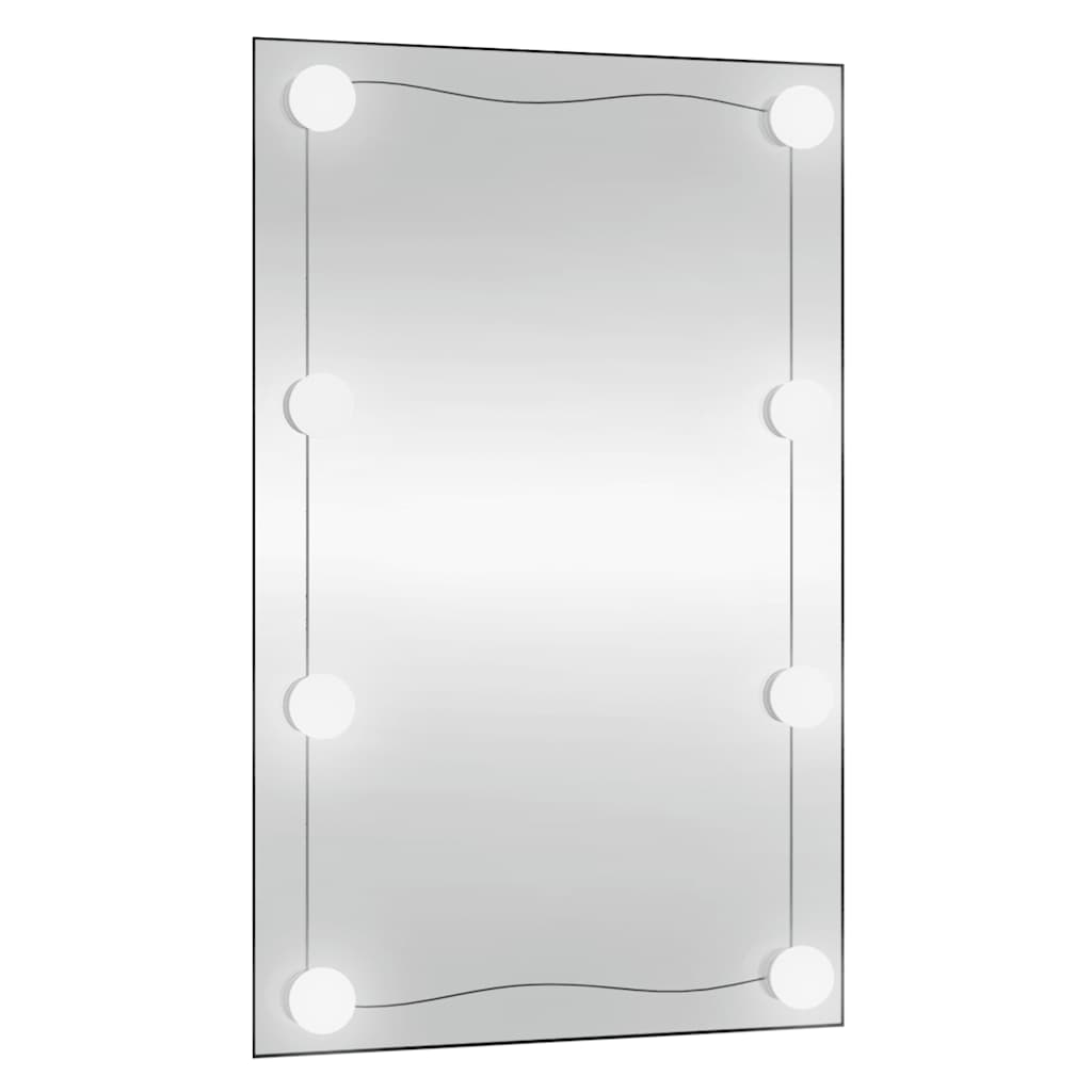 Wall Mirror with LED Lights 50x80 cm Glass Rectangle