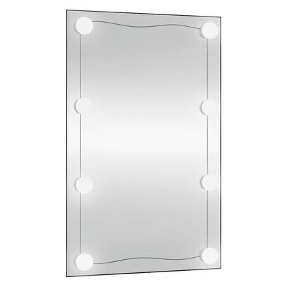 Wall Mirror with LED Lights 50x80 cm Glass Rectangle