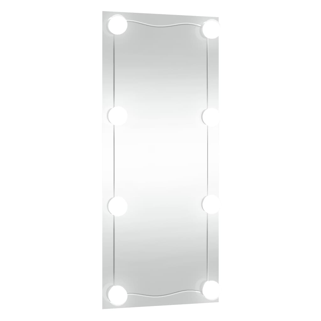 Wall Mirror with LED Lights 50x100 cm Glass Rectangle