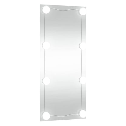 Wall Mirror with LED Lights 50x100 cm Glass Rectangle