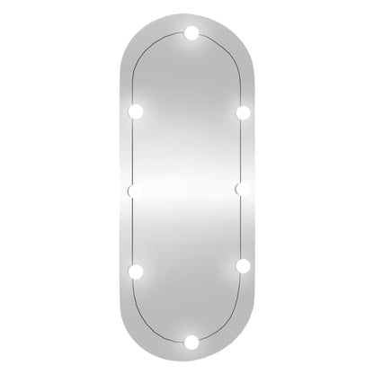 Wall Mirror with LED Lights 40x90 cm Glass Oval