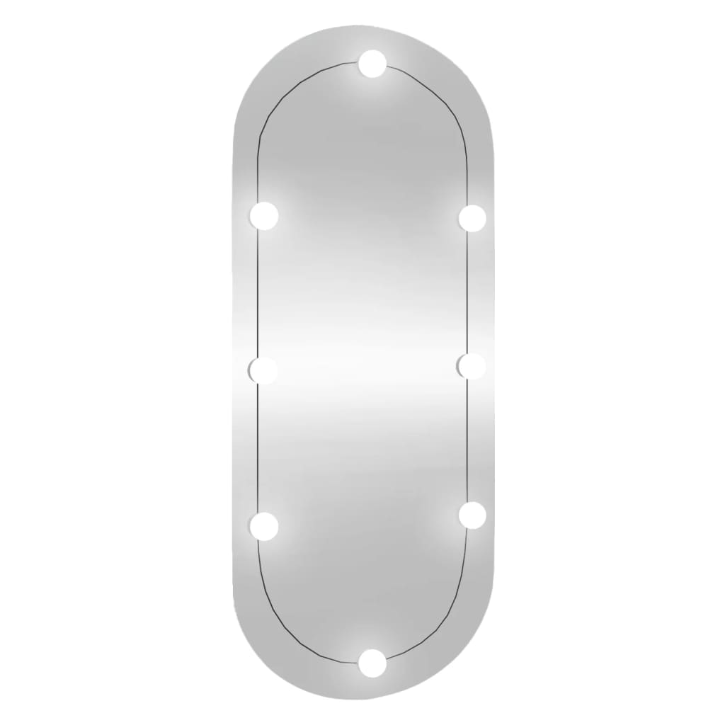 Wall Mirror with LED Lights 45x100 cm Glass Oval