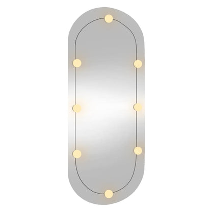 Wall Mirror with LED Lights 45x100 cm Glass Oval