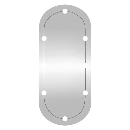 Wall Mirror with LED Lights 45x100 cm Glass Oval