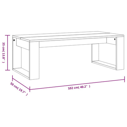 Coffee Table Smoked Oak 102x50x35 cm Engineered Wood