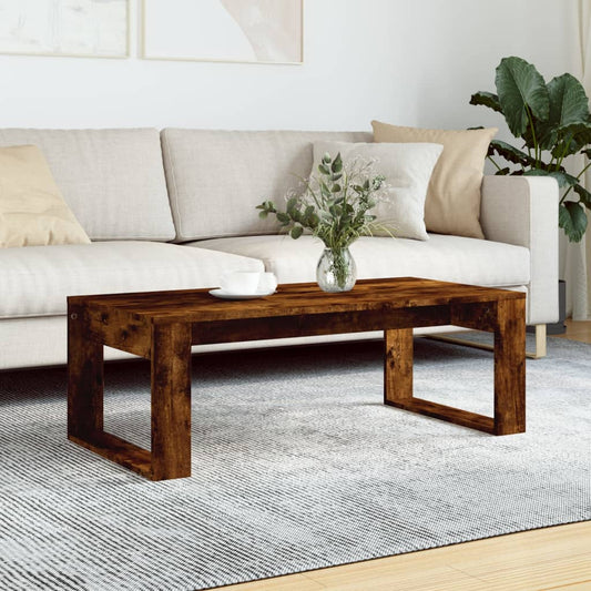 Coffee Table Smoked Oak 102x50x35 cm Engineered Wood