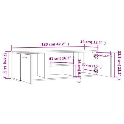 TV Cabinet Grey Sonoma 120x34x37 cm Engineered Wood