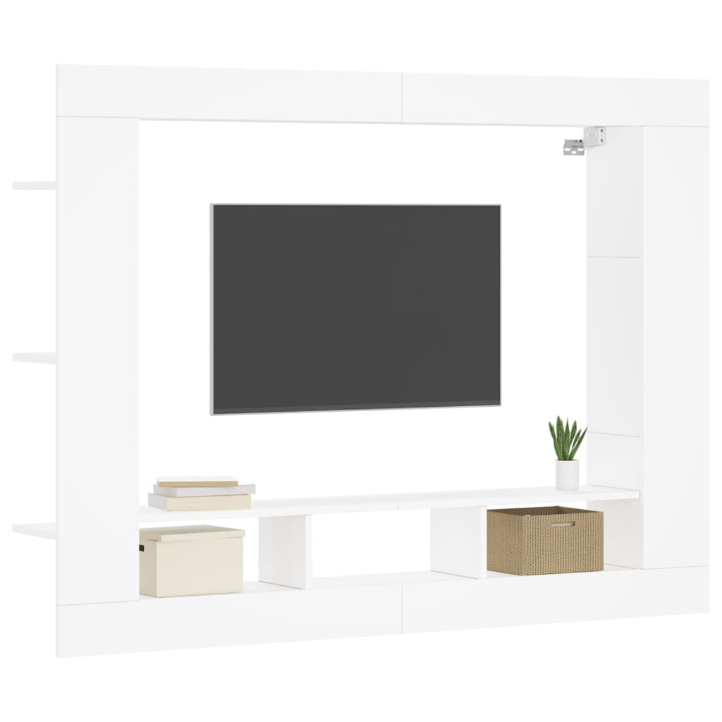 TV Cabinet White 152x22x113 cm Engineered Wood