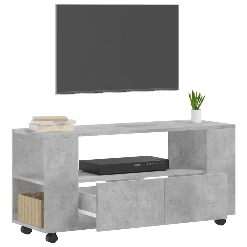 TV Cabinet Concrete Grey 102x34.5x43 cm Engineered Wood