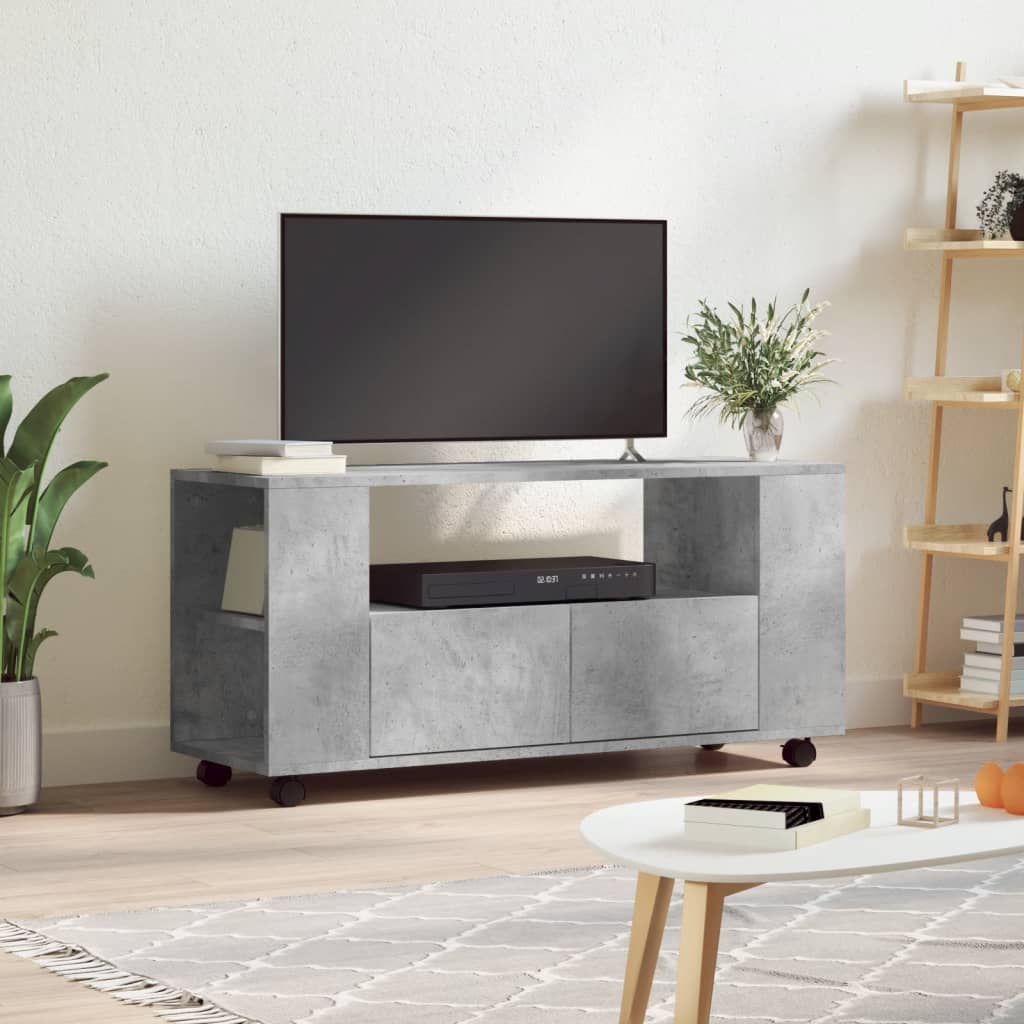 TV Cabinet Concrete Grey 102x34.5x43 cm Engineered Wood