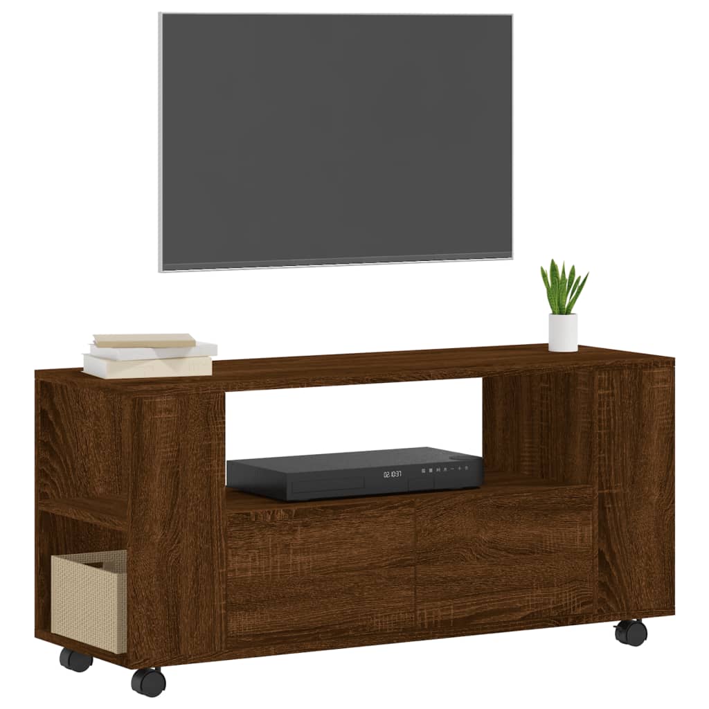 TV Cabinet Brown Oak 102x34.5x43 cm Engineered Wood