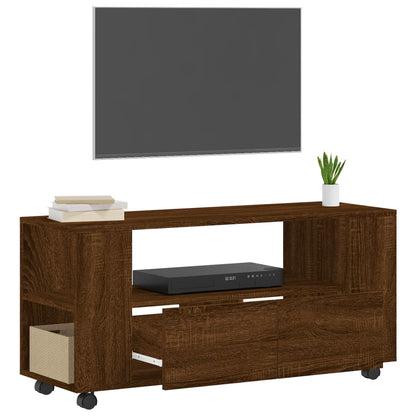 TV Cabinet Brown Oak 102x34.5x43 cm Engineered Wood