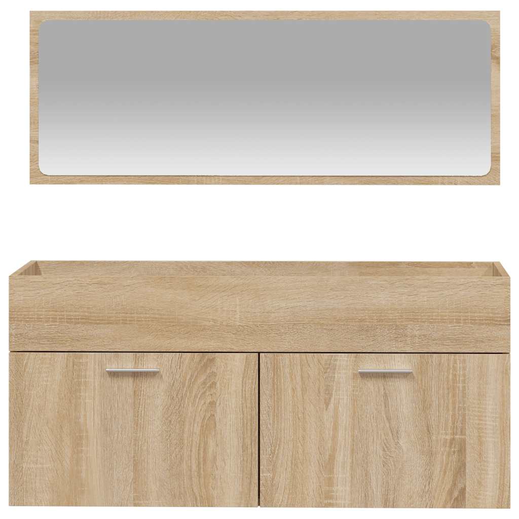 Bathroom Cabinet with Mirror Sonoma Oak Engineered Wood