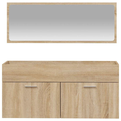 Bathroom Cabinet with Mirror Sonoma Oak Engineered Wood