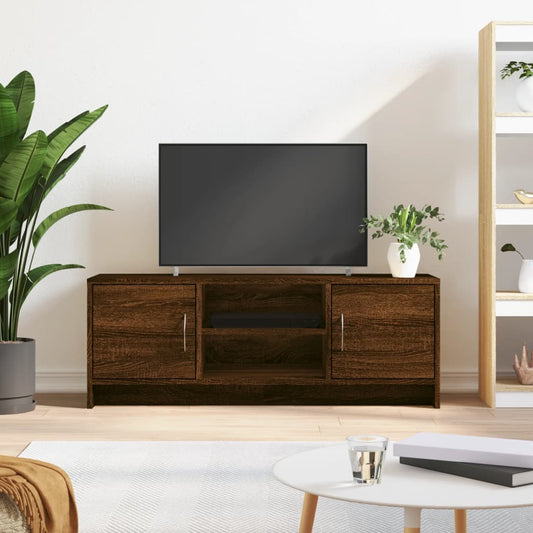 TV Cabinet Brown Oak 102x30x37.5 cm Engineered Wood