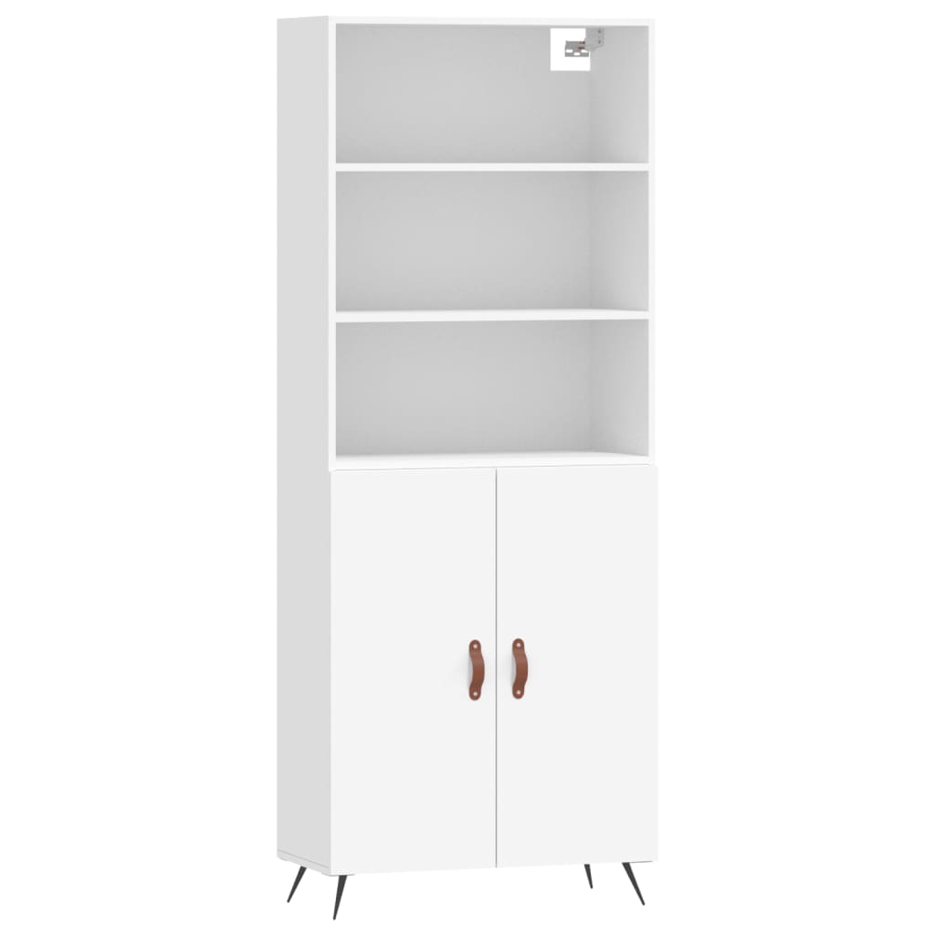 Highboard White 69.5x34x180 cm Engineered Wood