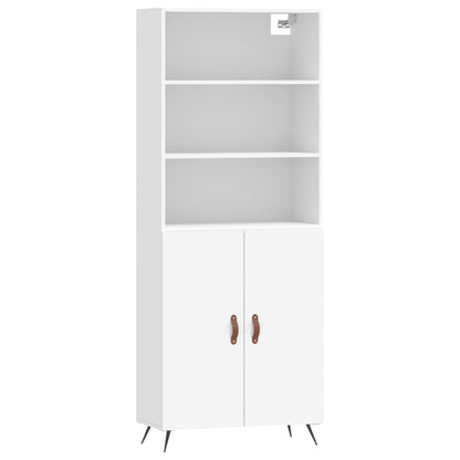 Highboard White 69.5x34x180 cm Engineered Wood