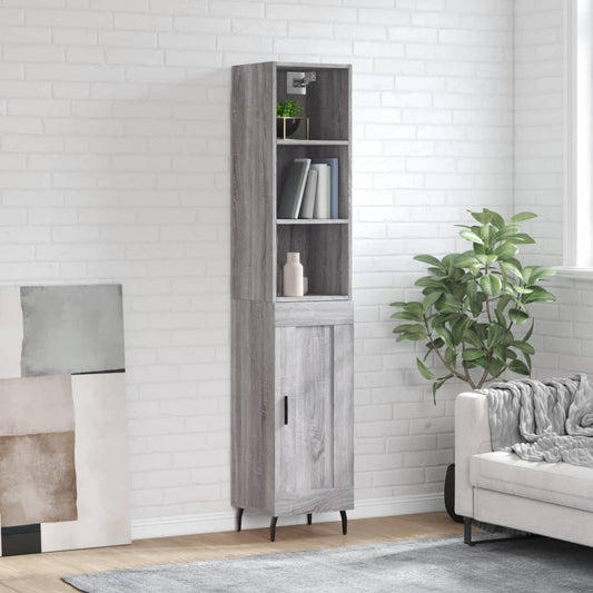 Highboard Grey Sonoma 34.5x34x180 cm Engineered Wood