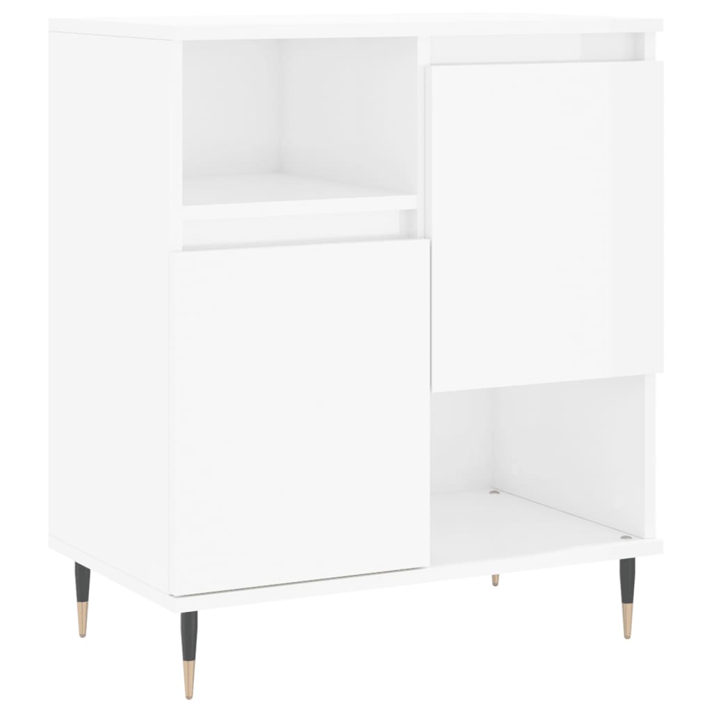 Sideboards 2 pcs High Gloss White Engineered Wood