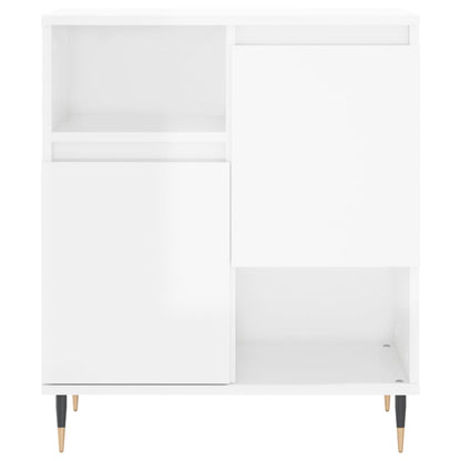 Sideboards 2 pcs High Gloss White Engineered Wood