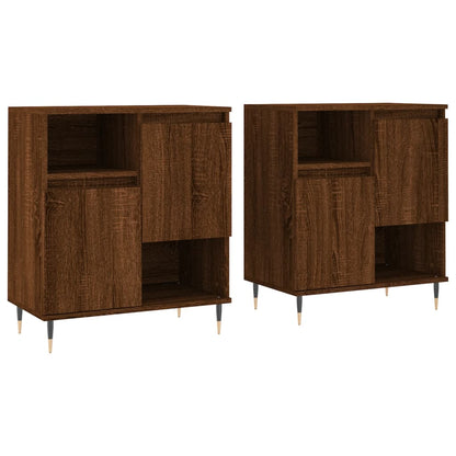 Sideboards 2 pcs Brown Oak Engineered Wood