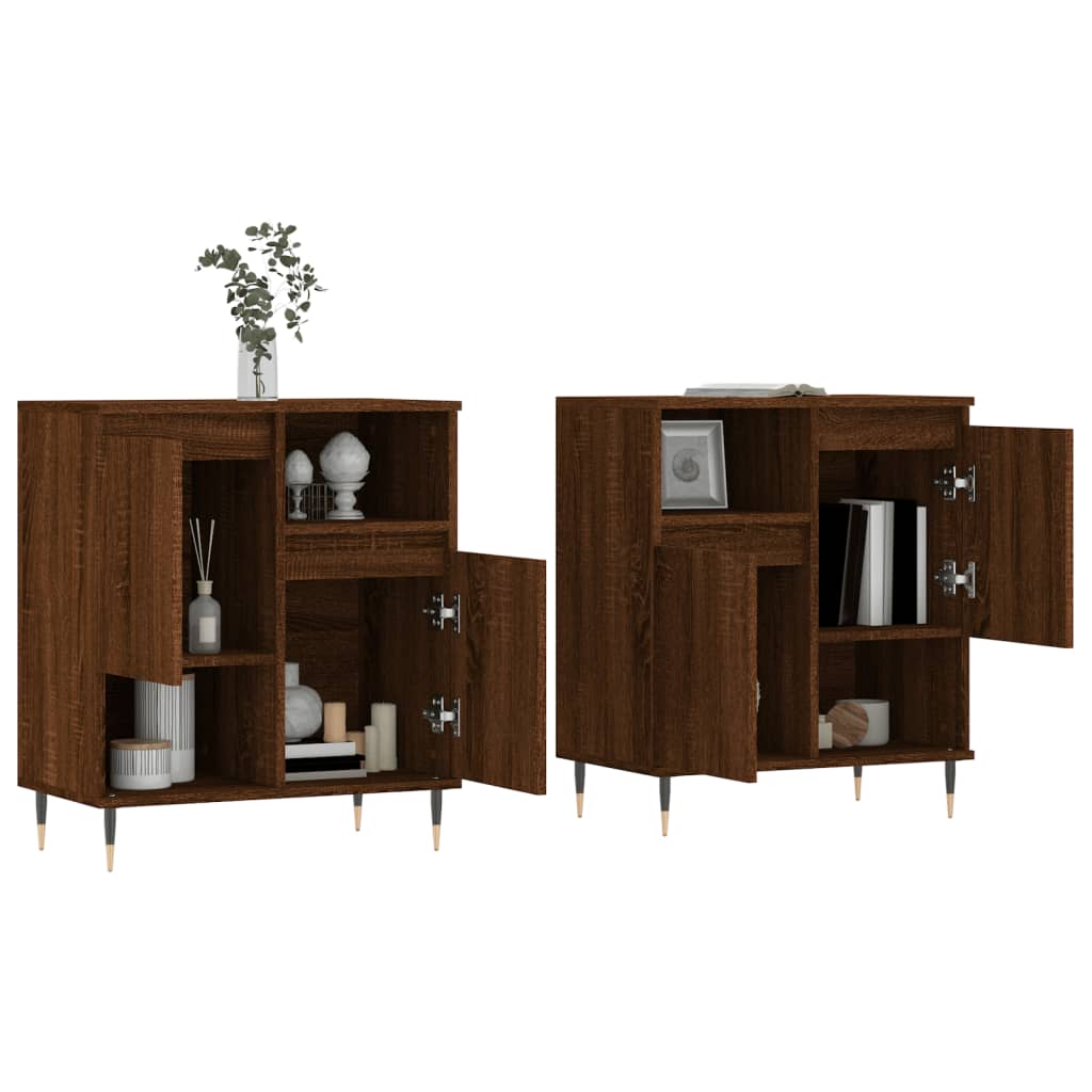 Sideboards 2 pcs Brown Oak Engineered Wood