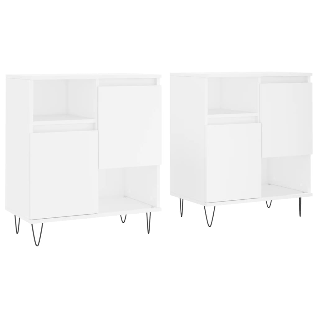 Sideboards 2 pcs White Engineered Wood