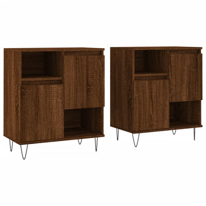 Sideboards 2 pcs Brown Oak Engineered Wood