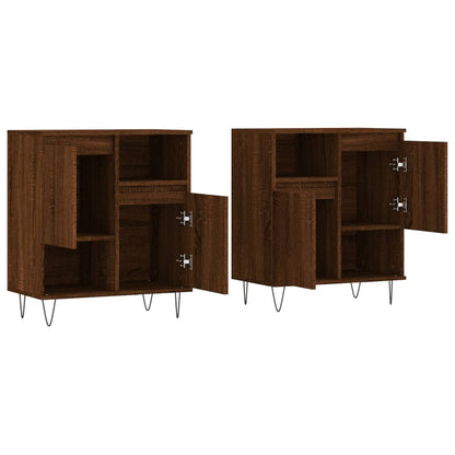 Sideboards 2 pcs Brown Oak Engineered Wood