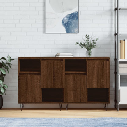 Sideboards 2 pcs Brown Oak Engineered Wood