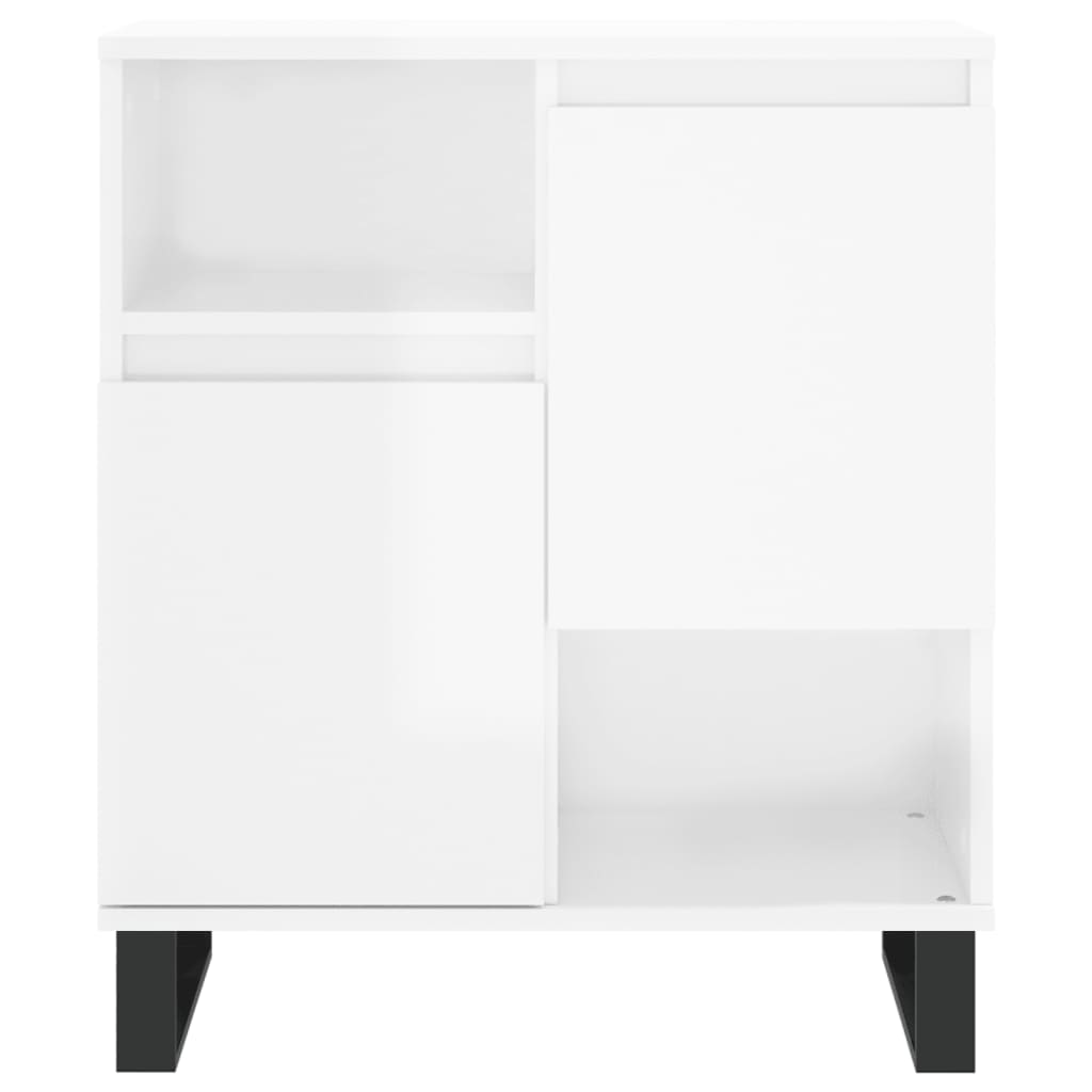 Sideboards 2 pcs High Gloss White Engineered Wood