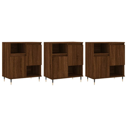 Sideboards 3 pcs Brown Oak Engineered Wood