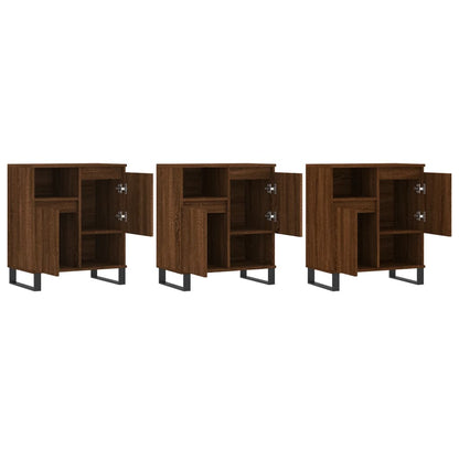 Sideboards 3 pcs Brown Oak Engineered Wood