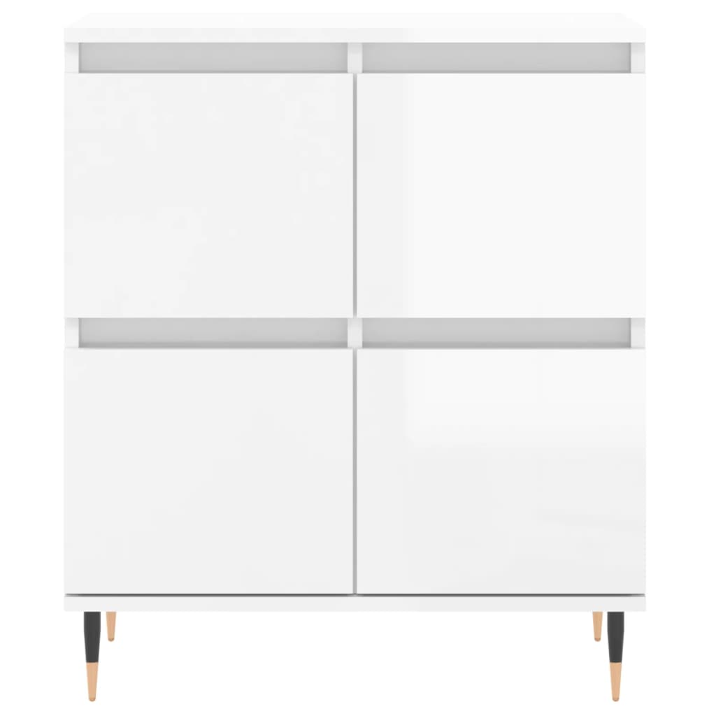 Sideboards 2 pcs High Gloss White Engineered Wood