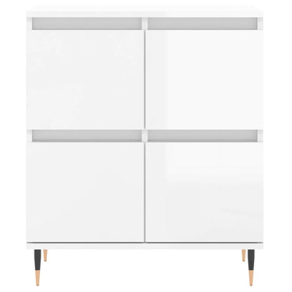 Sideboards 2 pcs High Gloss White Engineered Wood