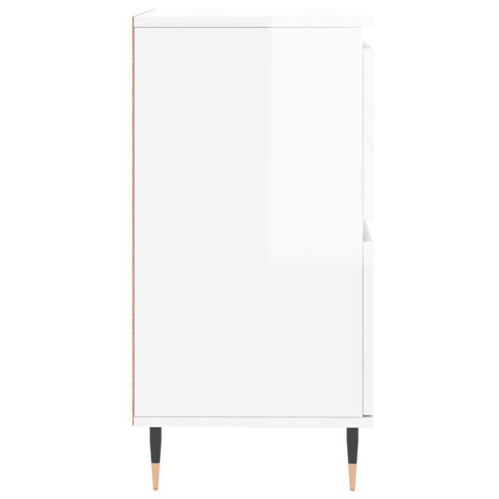 Sideboards 2 pcs High Gloss White Engineered Wood