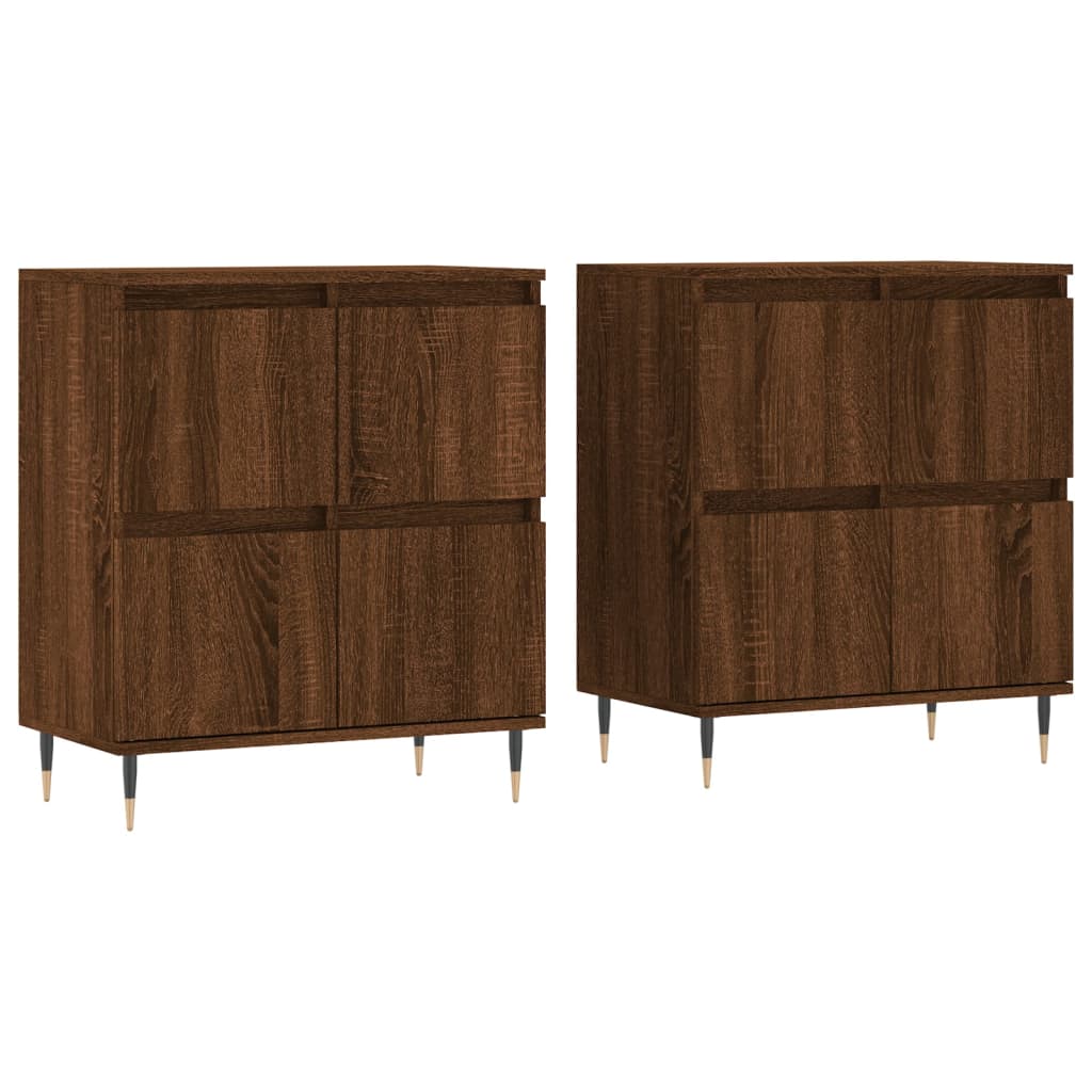 Sideboards 2 pcs Brown Oak Engineered Wood