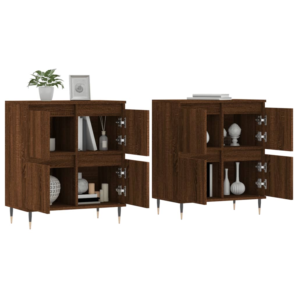 Sideboards 2 pcs Brown Oak Engineered Wood