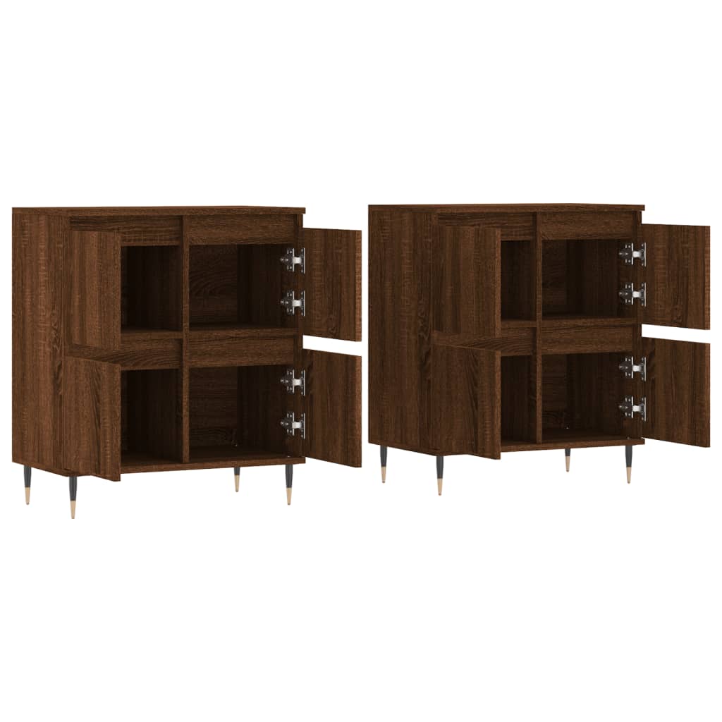 Sideboards 2 pcs Brown Oak Engineered Wood