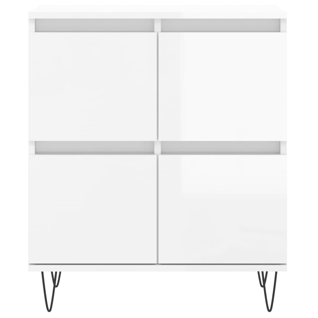 Sideboards 2 pcs High Gloss White Engineered Wood